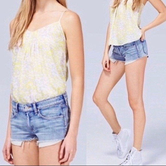 ARITZIA TALULA DENIM JEAN CUT OFF Y2K LOW RISE BEACH SHORTS 24 Low Rise Micro - Picture 3 of 8